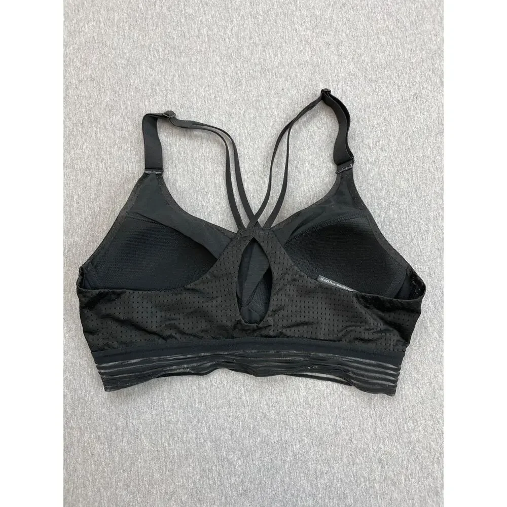 Victorias Secret Victoria Sport Bra Women 34B Black Mesh Lightweight Performance